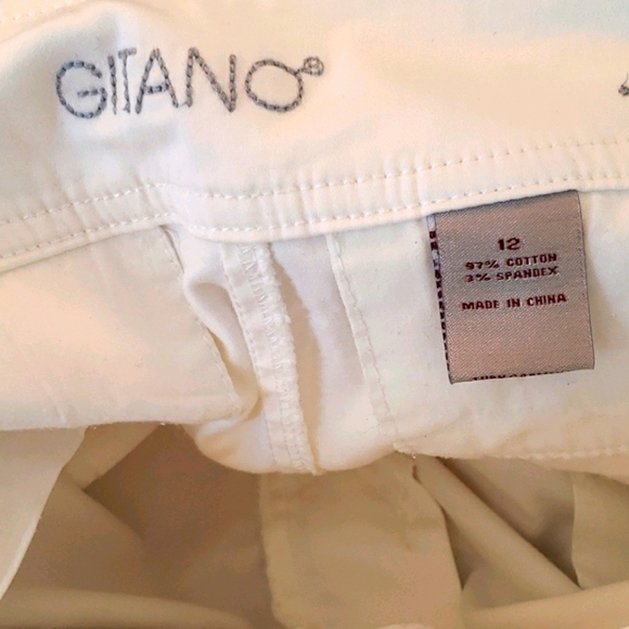 Gitano White Cotton/Spandex Capri Pants Size 12 - Picture 6 of 6